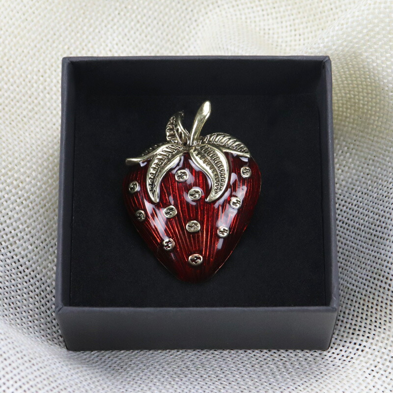 楽天市場】いちご スワロフスキー（ブローチ｜レディースジュエリー