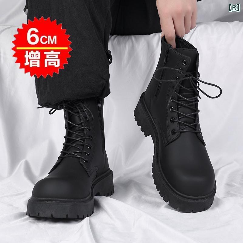 種類14：ブラック⁄ファー⁄26.0cm 人気 メンズブーツ 4.5cmUP ジッパー