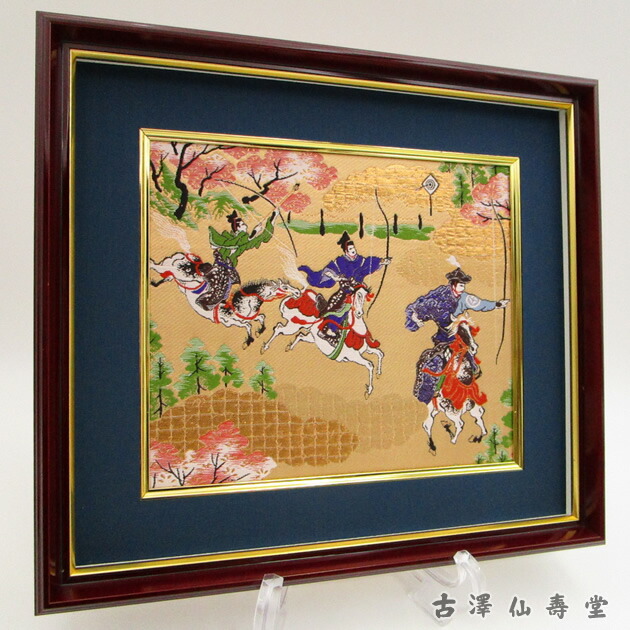 織額 京都西陣 龍村製 源氏絵合錦 織物 額装 C R4635C 織額 京都西陣