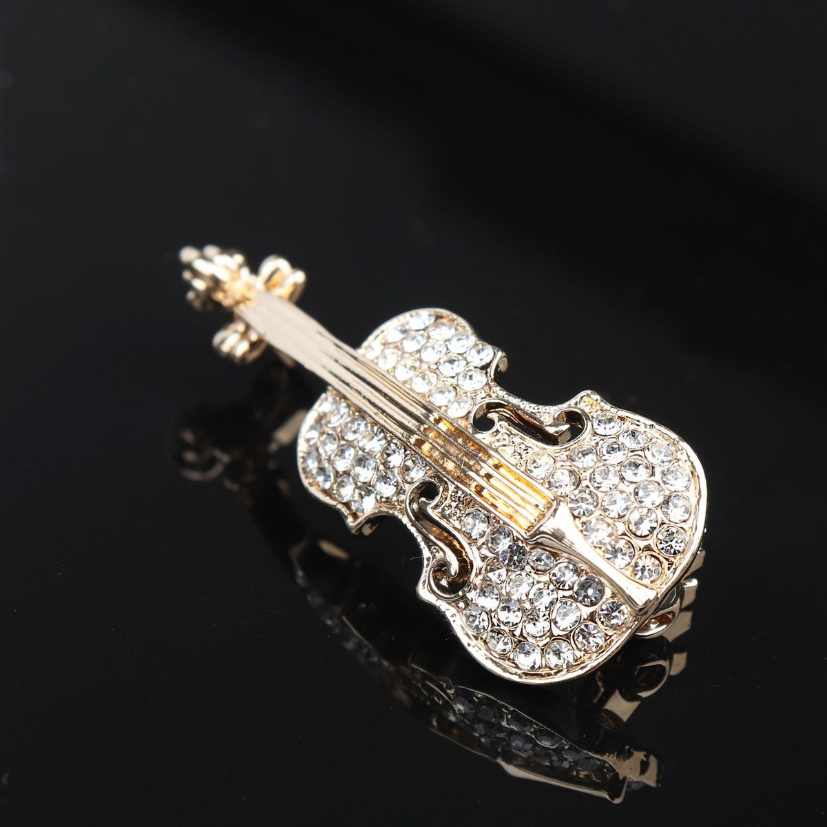 楽天市場】オーストリア スワロフスキー 使用 バイオリン ブローチ2