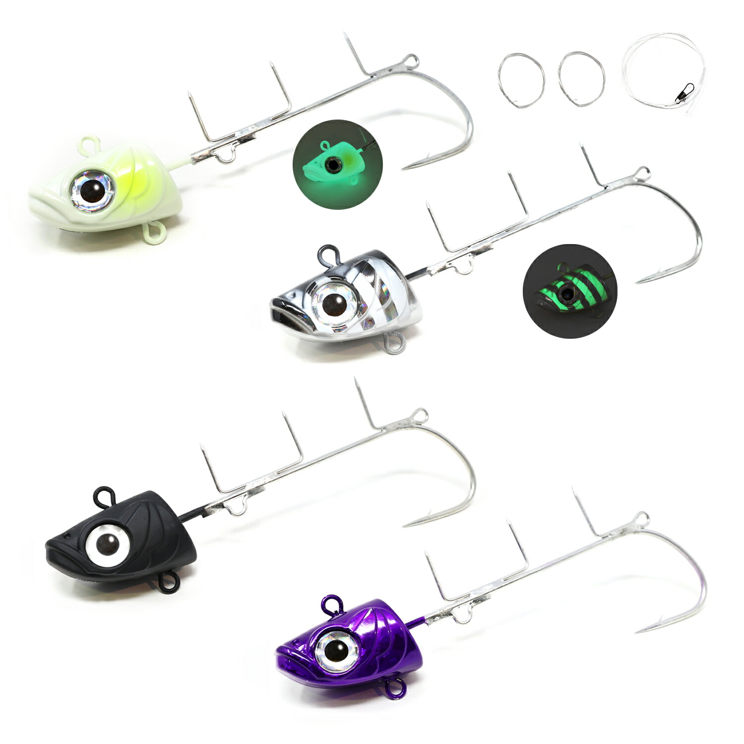 楽天市場】太刀魚テンヤ ゼロカスタム 餌固定ワイヤー2本付 リーダー付