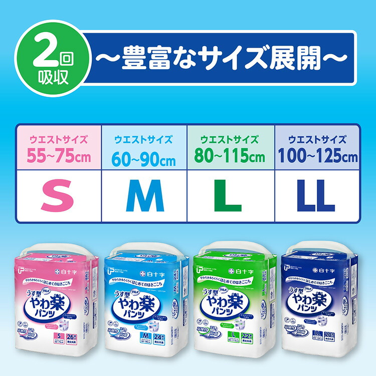 楽天市場】【白十字公式】PUサルバ やわ楽パンツ 2回吸収 選べる1〜4個