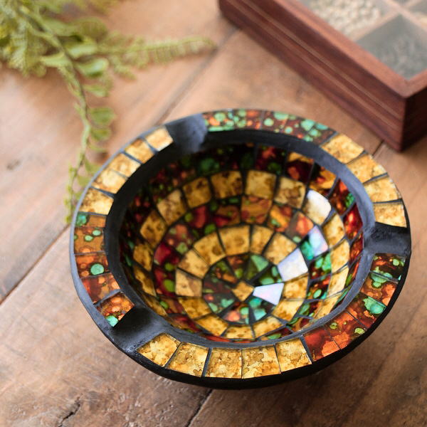 楽天市場】灰皿 ガラス おしゃれ アンティーク 卓上 小物入れ 丸