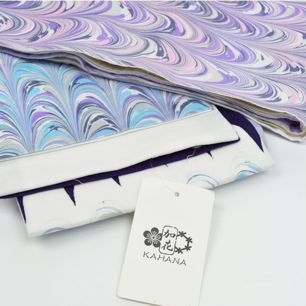 楽天市場】浴衣 半幅帯 半巾帯 加花 KAHANA 細帯 墨流し パープル