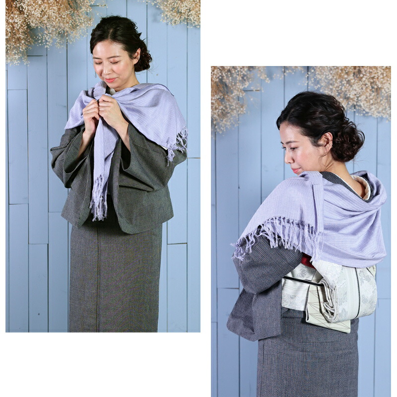 楽天市場】奥順 結城紬 ショール 真綿 ストール フリンジショール 約45