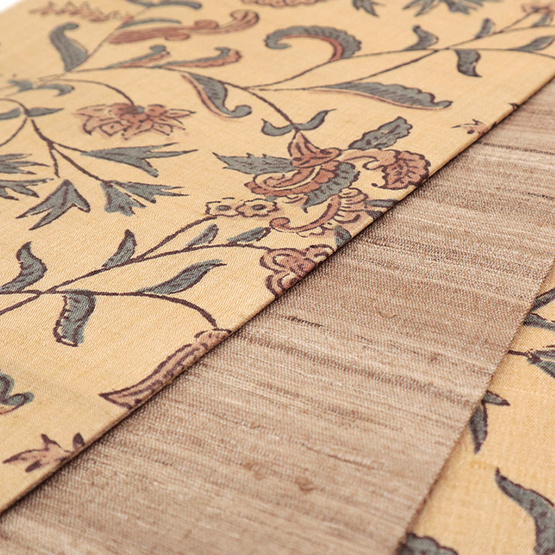 楽天市場】半幅帯 正絹 ベージュ《ギャラリー凛》古渡更紗