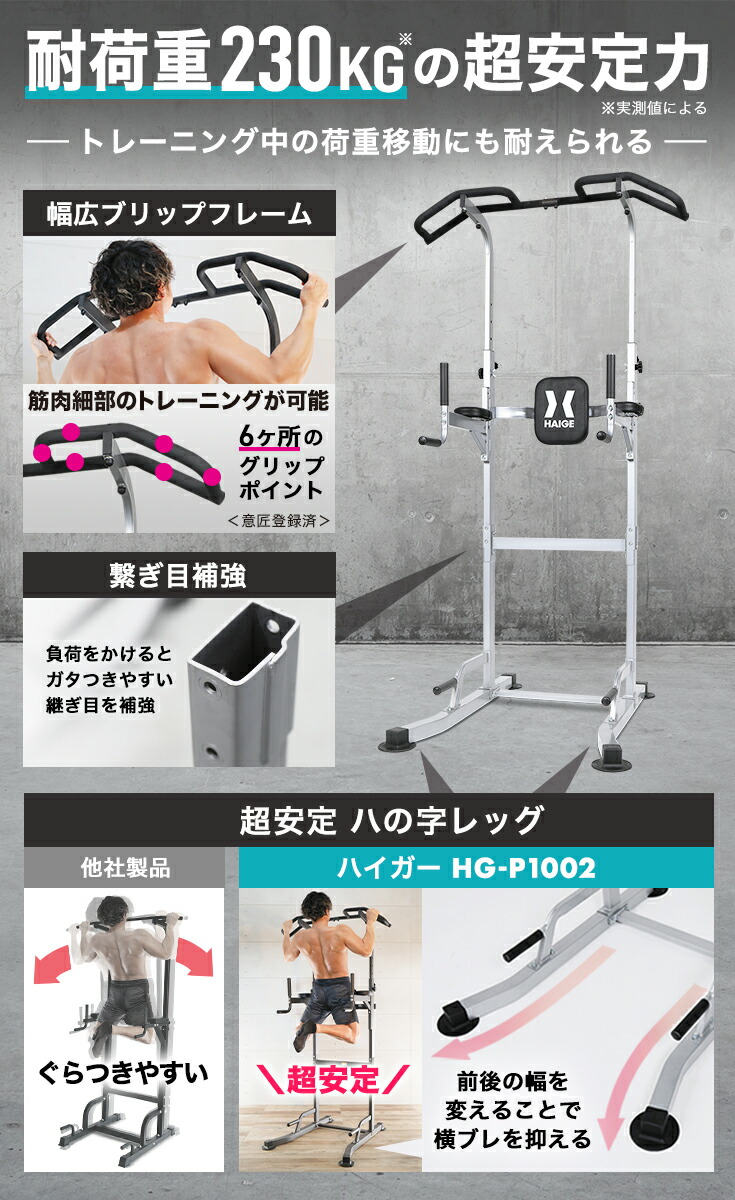 楽天市場】ハイガー プロユース最高峰モデル 懸垂マシン ぶら下がり