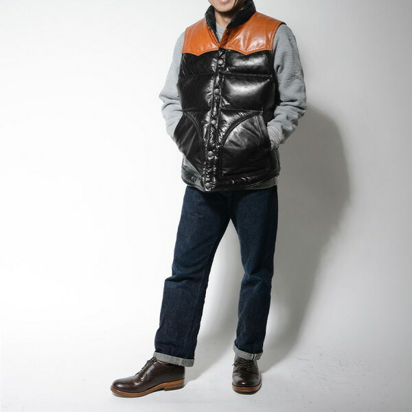 楽天市場】Deluxeware（デラックスウエア）レザーダウンベストD-24