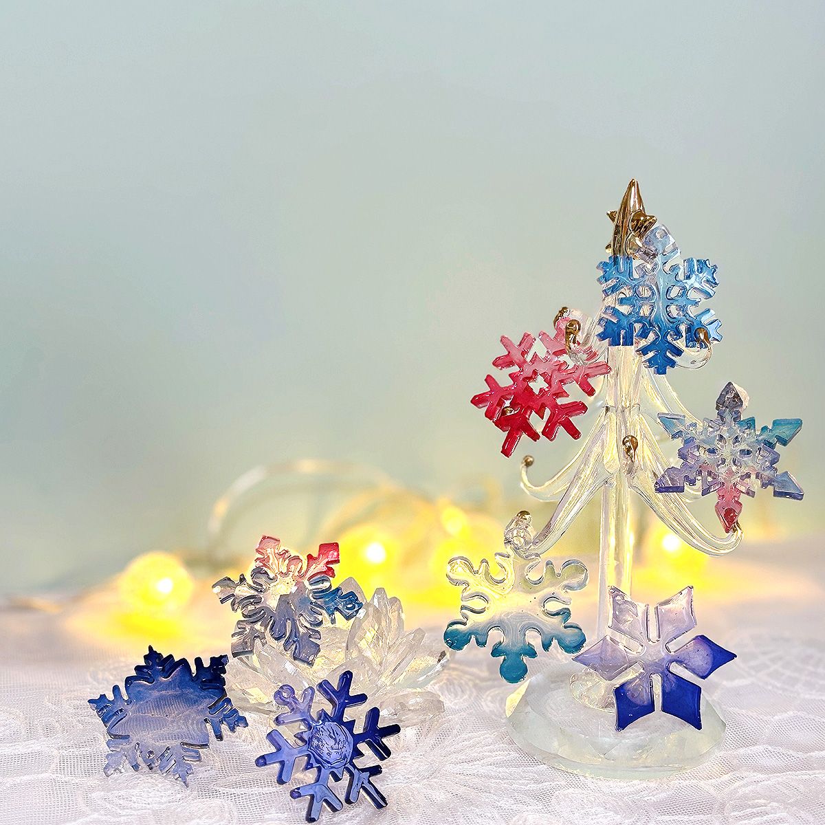 楽天市場】【シリコン・レジン型】雪 雪の結晶 9種 穴あき