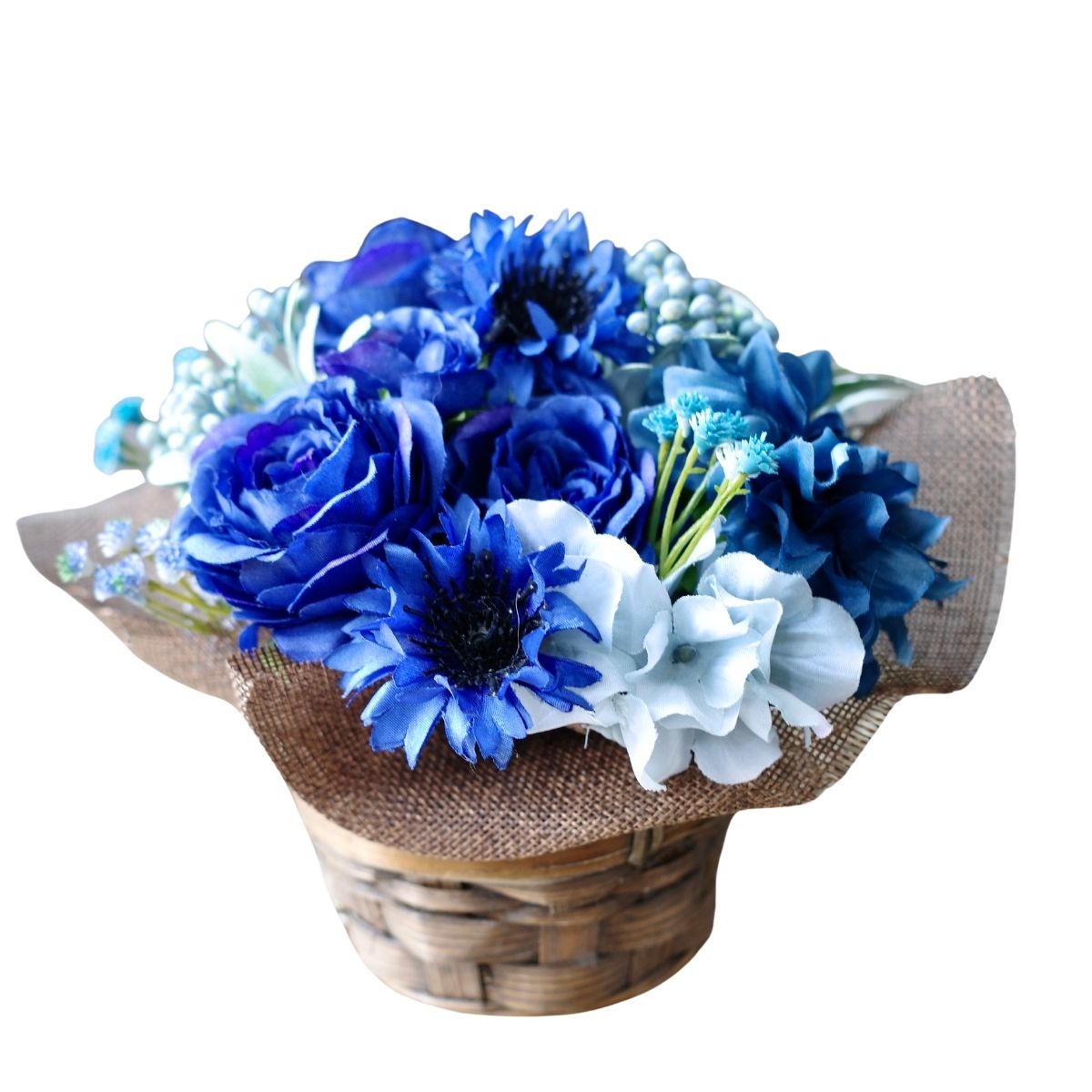楽天市場】フラワーアレンジメント 青 造花 造花アレンジ ブルー