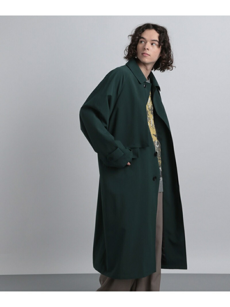パラスパレス】ノーカラーコート ダークグリーン 2352