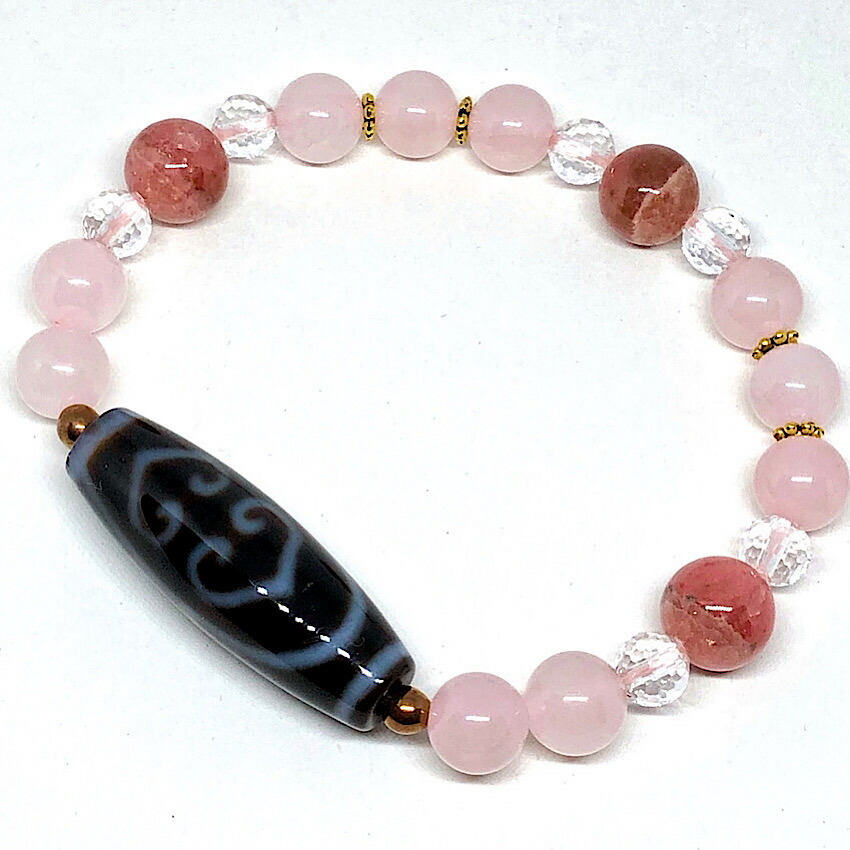 楽天市場】ダブルハートの可愛い天珠 双心金剛杵天珠 インカローズ