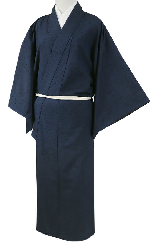 楽天市場】【 中古 】 男性用 メンズ ひげ紬 正絹 紺 無地 着物 仕立て