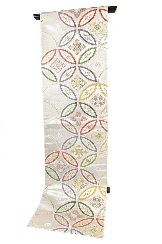 楽天市場】袋帯 銀 唐織 白寿苑 美しいキモノ掲載 七宝繋ぎ 花菱