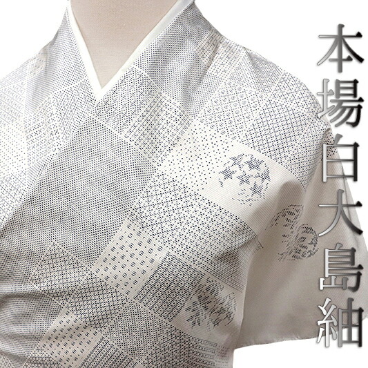 楽天市場】本場 大島紬 大島紬 7マルキ 白大島紬 紬 反物 白地 絣