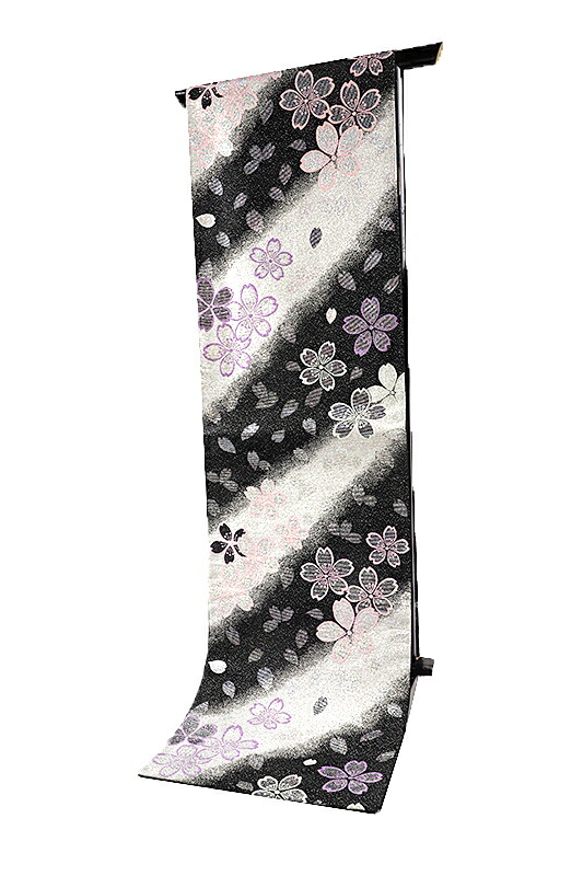 楽天市場】【 中古 】 袋帯 振袖用 正絹 唐織 引箔 銀 ラメ糸 黒地