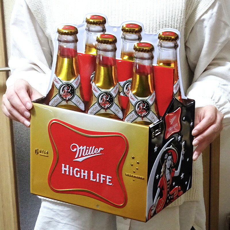 米国ミラービール Miller beerエナメル七宝＊鏡面フラットトップ 米国