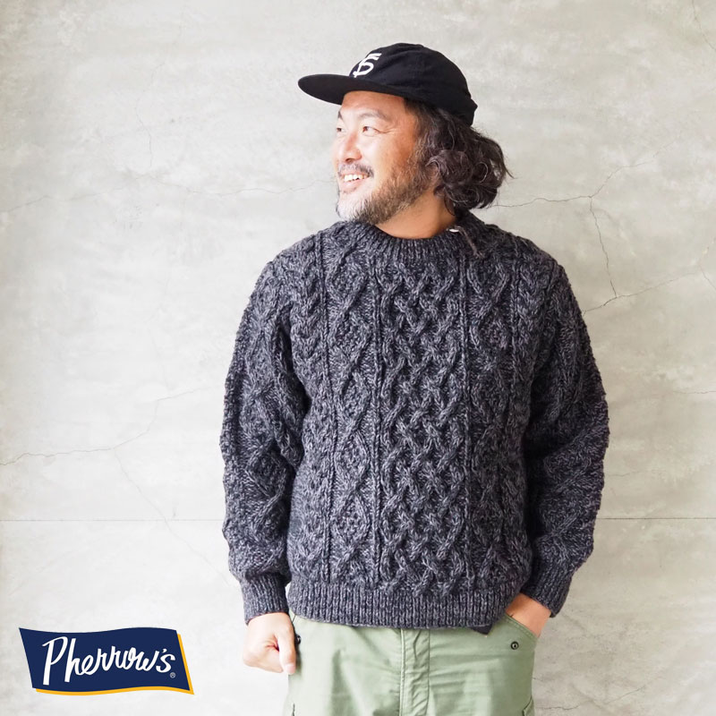 楽天市場】PHERROW'S フェローズ ニット ケーブル編 ハンドニット 23W