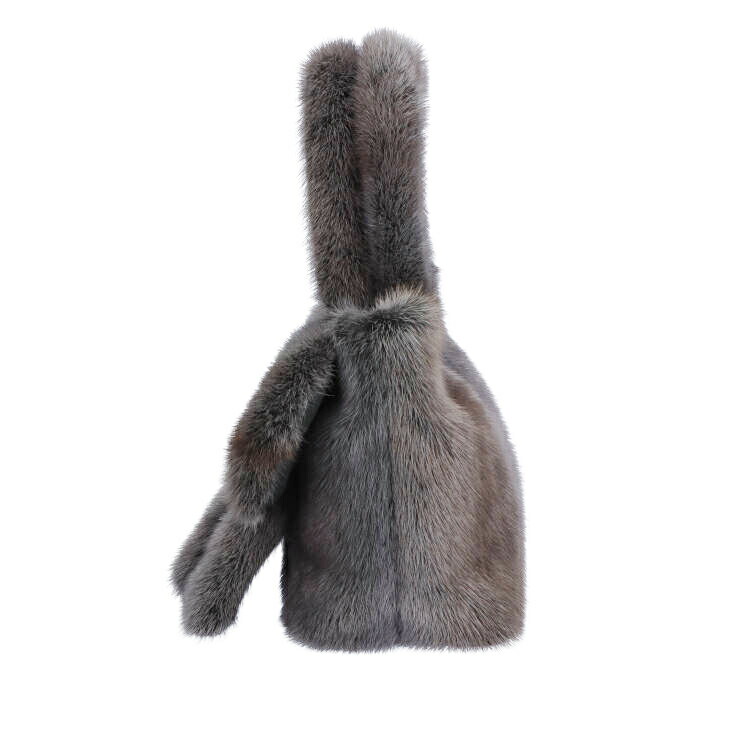 楽天市場】大きなリボンの ミンク ファー ハンドバッグ リボン