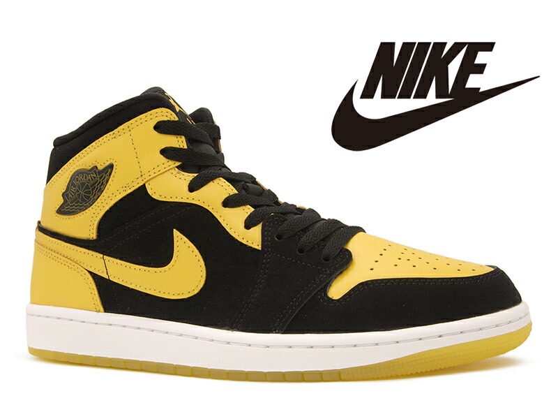 楽天市場】ナイキ エアジョーダン1 ミッドカット ブラック / イエロー