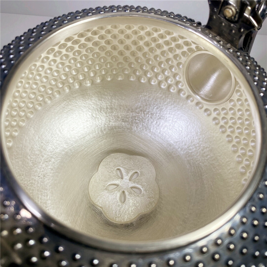 楽天市場】純銀細工 手作り 獣口 霰打出 鳴付 銀瓶 湯沸 純銀保証 約