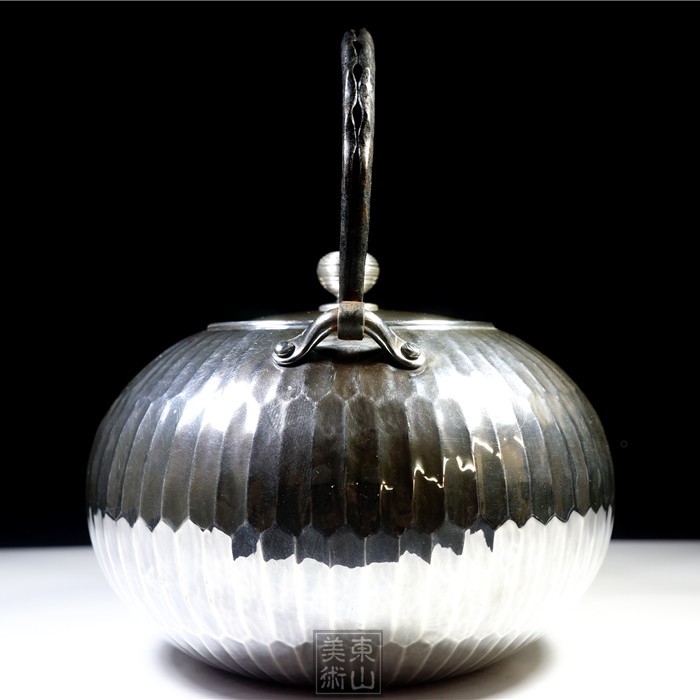 楽天市場】純銀細工 手作り 銀瓶 銀湯沸 純銀保証 重さ約417g 高さ約