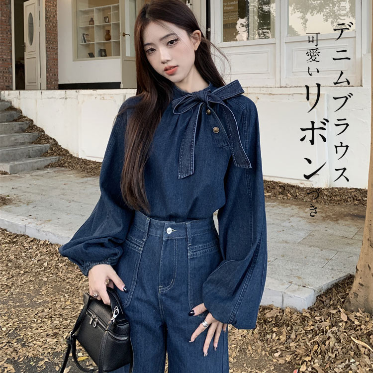 楽天市場】ボウタイブラウス レディース 長袖 プルオーバー ブラウス