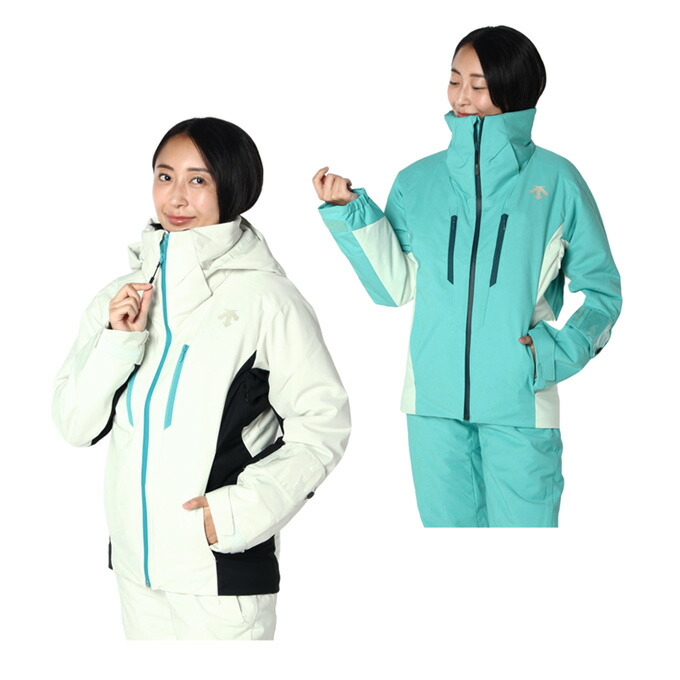 大幅値下げ! 女性用DESCENTE スキーウェア ホワイト/ターコイズ 大幅
