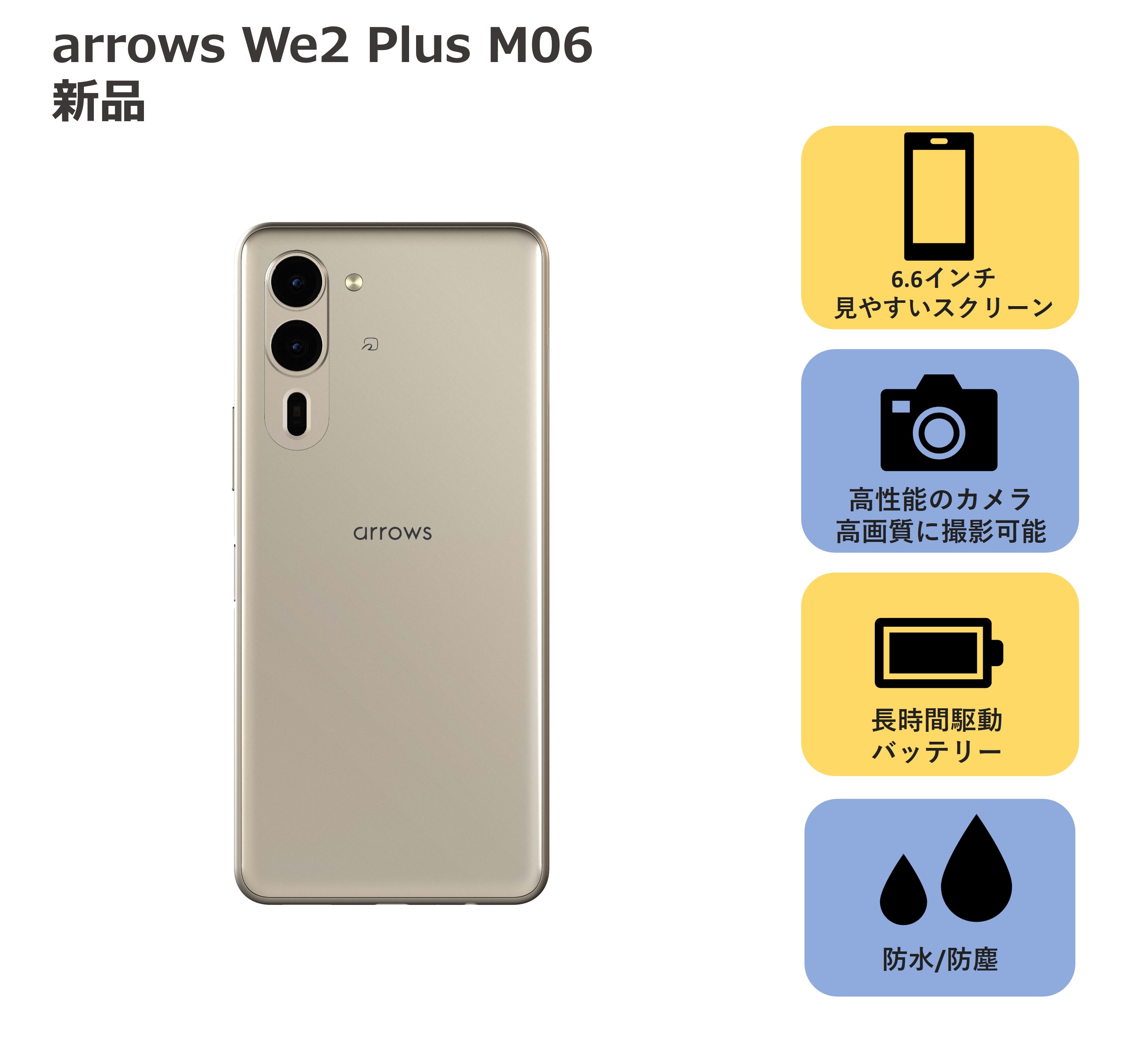 楽天市場】arrows We2 Plus M06 新品 スマホ 本体 携帯 のみ SIMフリー