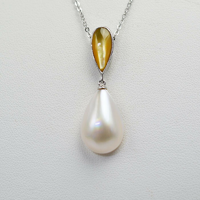 楽天市場】マベ真珠ペンダントトップ兼用ピンブローチしずく型約20