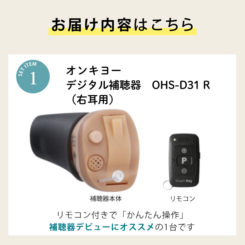 楽天市場】＼☆右用 電池90個／ 補聴器 オンキョー リモコン付き OHS