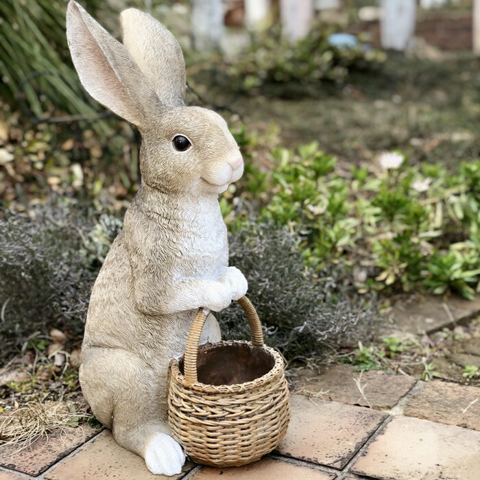 楽天市場】【野川農園】リアルウサギポット(14089)H=50.5cm うさぎ