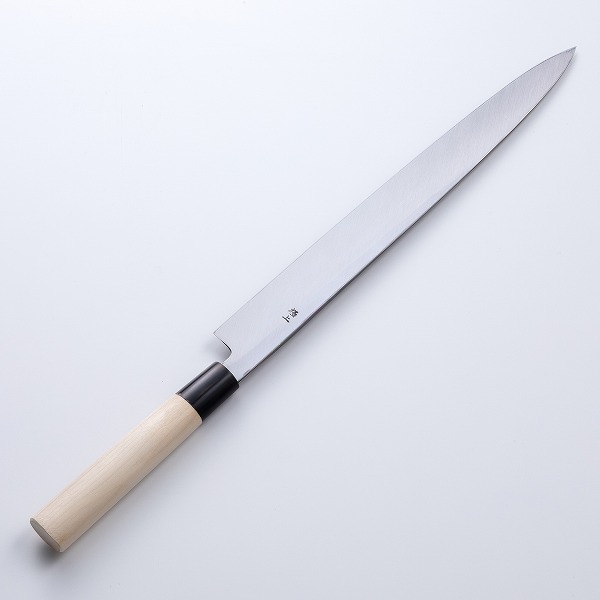 楽天市場】堺元兼 柳刃包丁 片刃 330mm 白紙2号水牛柄 木鞘付 極上品