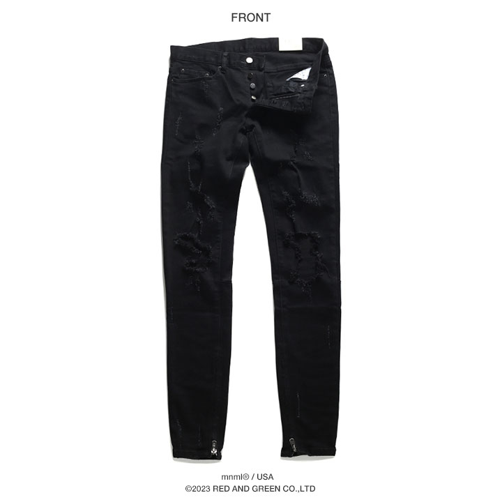 楽天市場】mnml デニム ジーンズ メンズ 黒 ブラック 大きいサイズ