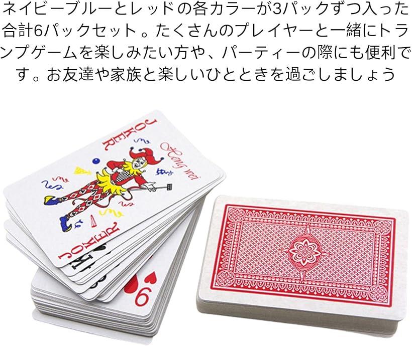 楽天市場】6パックセット トランプ 紙 バカラ ポーカー ブラック