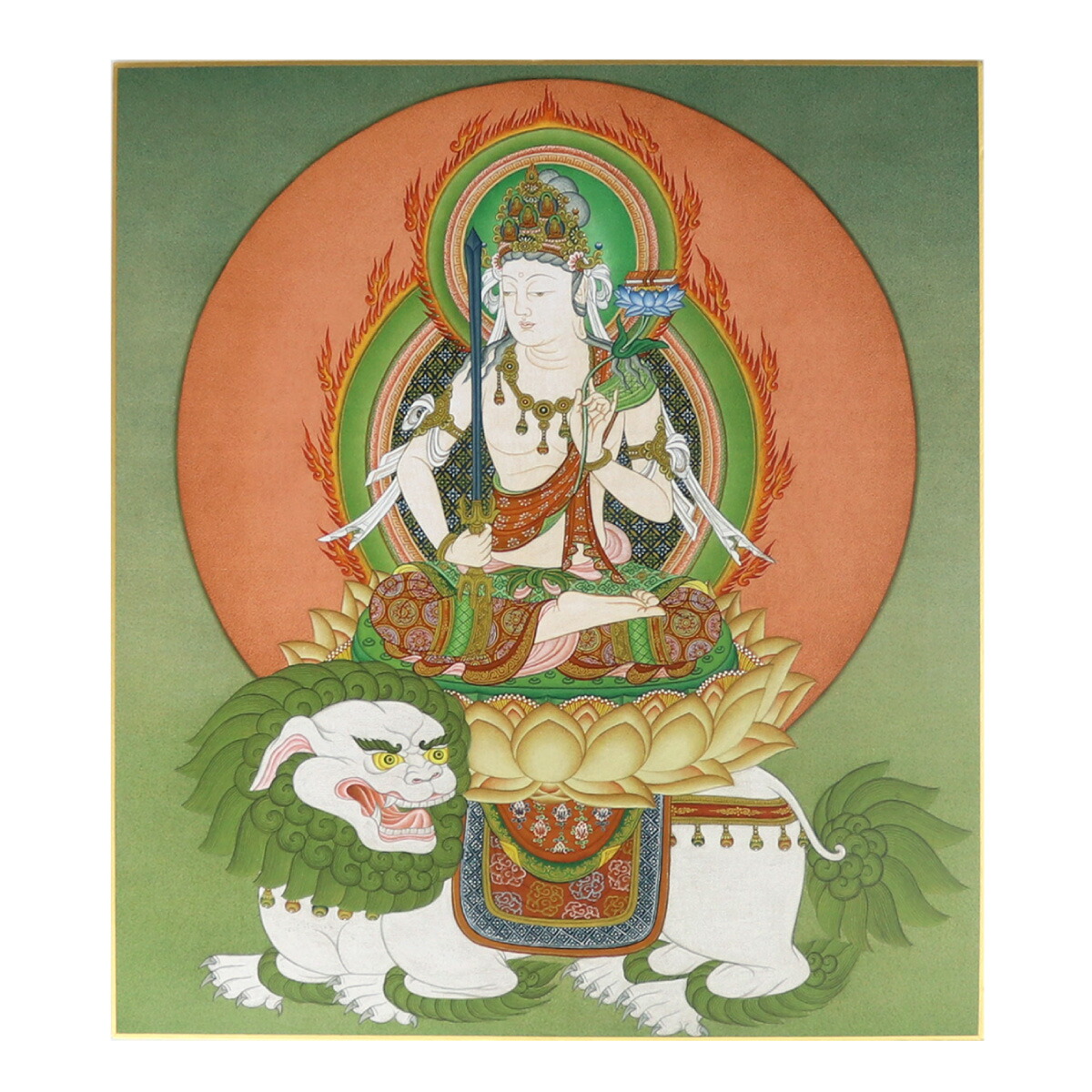 楽天市場】仏画色紙 文殊菩薩 送料無料 送料込み （※送料無料はメール