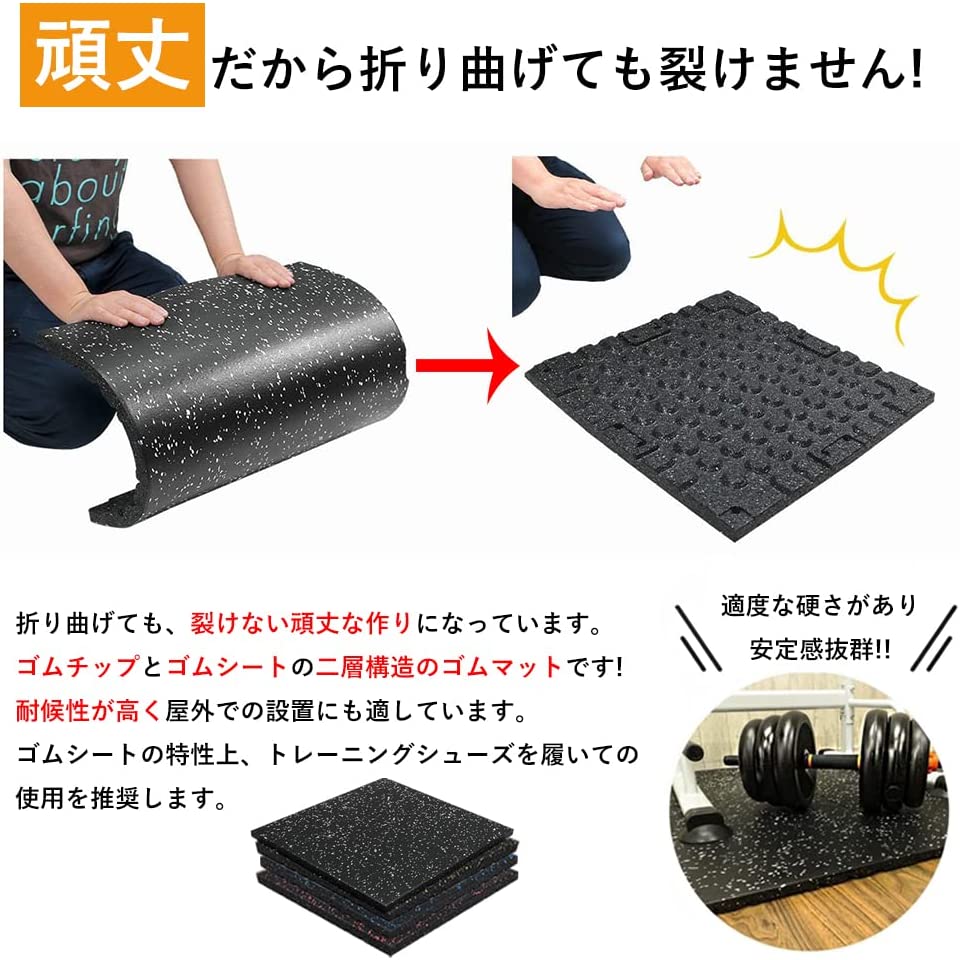 楽天市場】ホームジム用ゴムマット ゴムマット ジム ジムマット 20mm