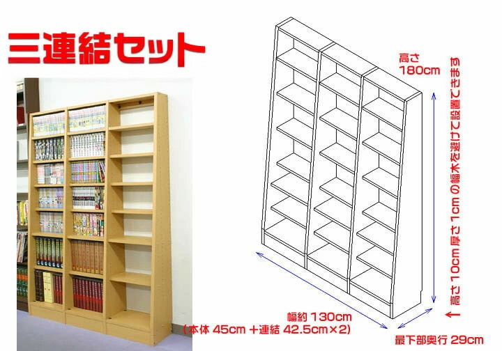 楽天市場】本棚 大容量 どこまでも増やせる！無限連結本棚！漫画収納
