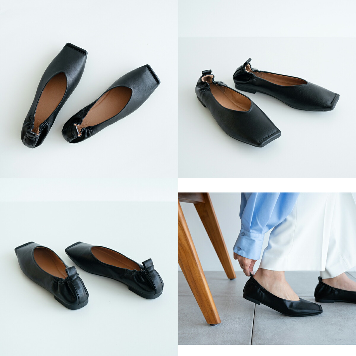 楽天市場】再再再再再入荷！ フラットシューズ Vカット スクエアトゥ