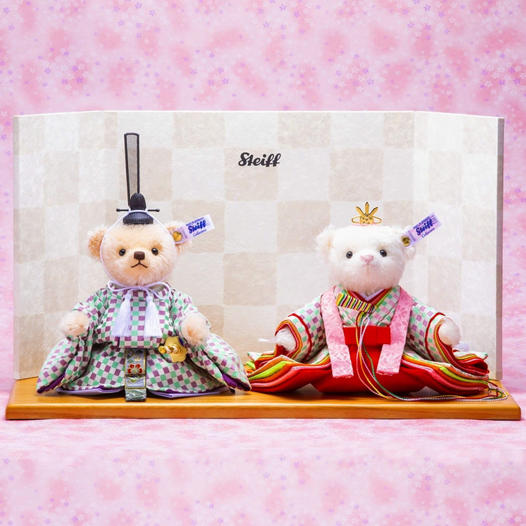 楽天市場】シュタイフ テディベア Steiff x ひな人形「市松格子 雛人形