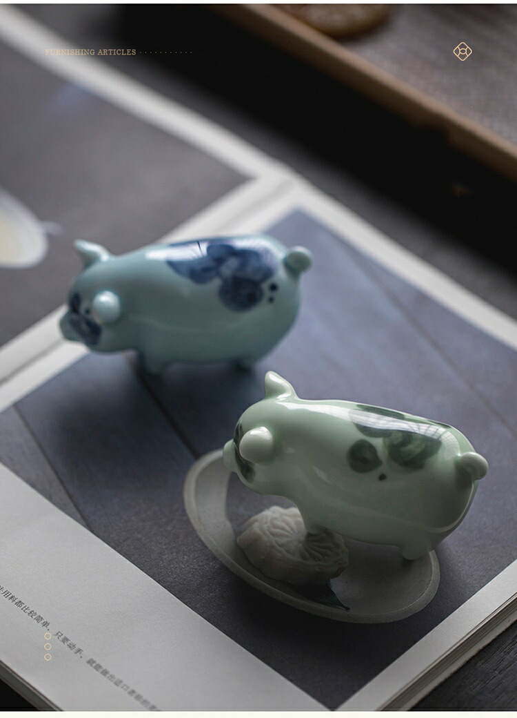 楽天市場】IwaiLoft こぶたの置物 豚 陶磁器 おしゃれ 手作り オブジェ