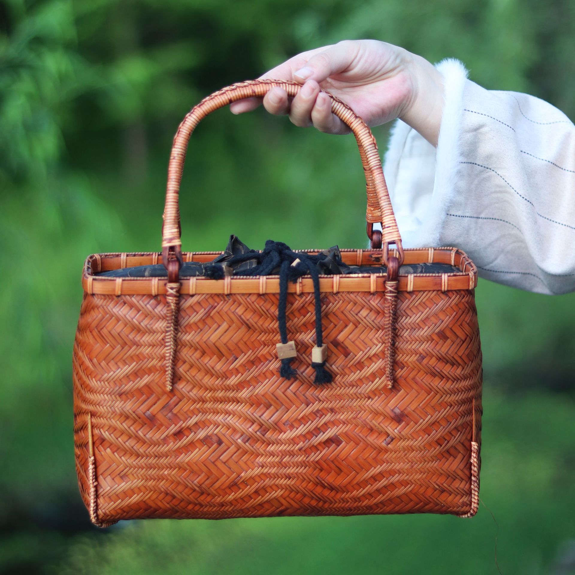 楽天市場】清境Craft 波 かごバッグ レディース 竹かご バッグ 高級感