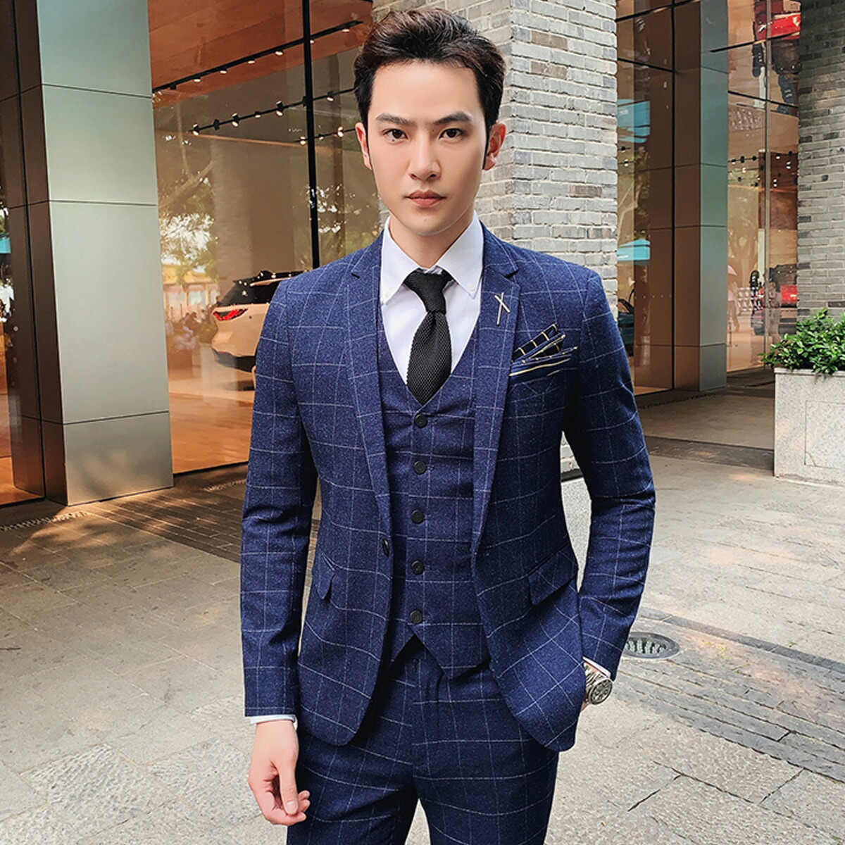 楽天市場】【10%ｵﾌ☆LINEｸｰﾎ゜ﾝ】チェック柄スリーピーススーツ