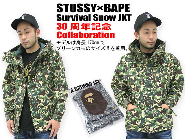 楽天市場】STUSSY(ステューシー)×BAPE Survival Snow JKT 30周年記念