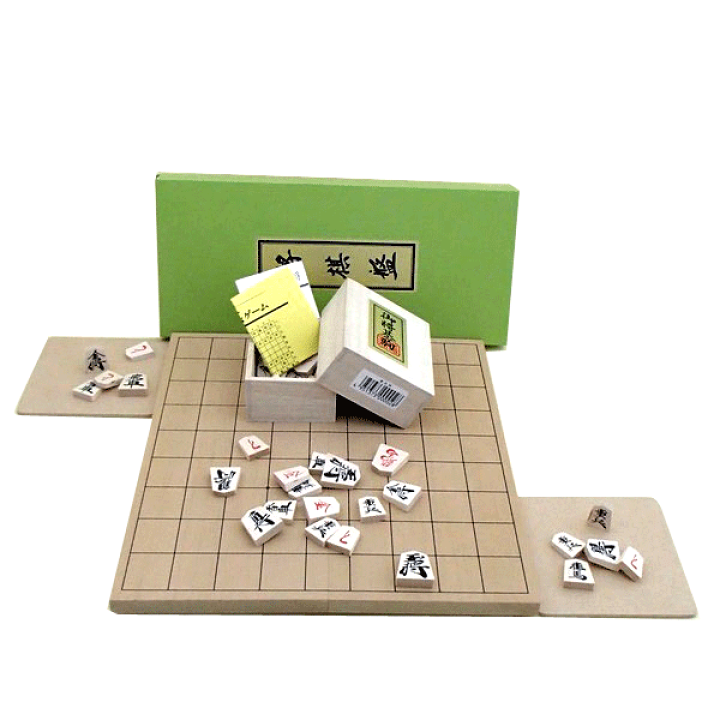 楽天市場】木製将棋盤フルセット 新桂5号折将棋盤と優良押将棋駒と駒