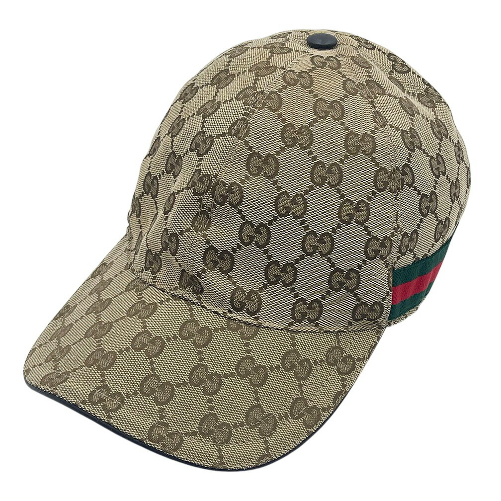 GUCCI キャップ 帽子 GUCCI キャンバス キャップ GG ロゴ シェリー