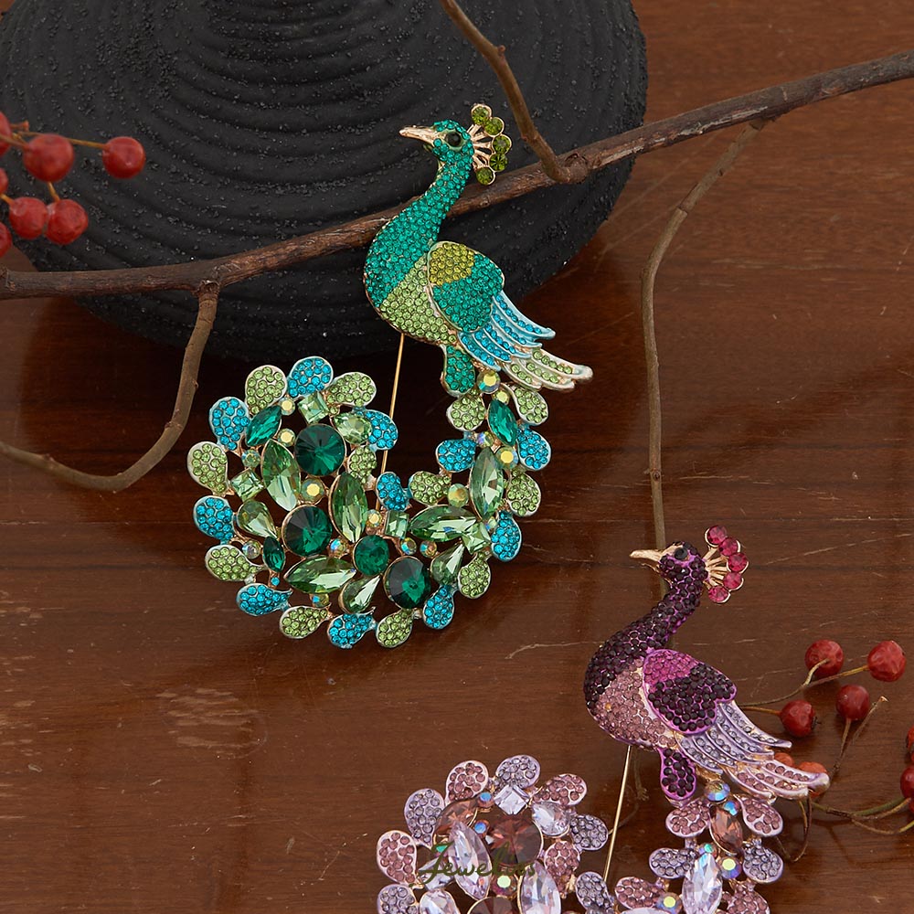 楽天市場】Jeweliss ビッグ ブローチ クジャク パヴォーネ Pavone