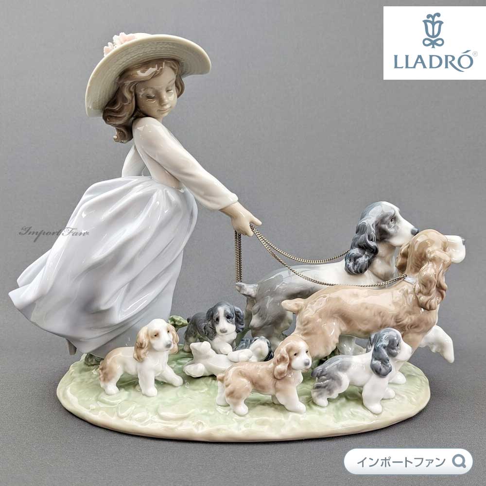 LLADRO リヤドロ 置き物 少女と犬私のパピィーたち 約20cm 1－5 LLADRO