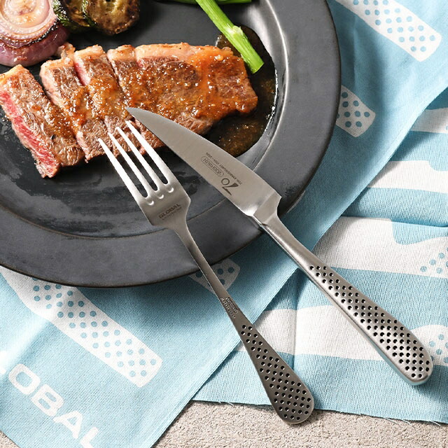 楽天市場】グローバル 【豪華特典付き】 70周年ロゴ入りステーキナイフ