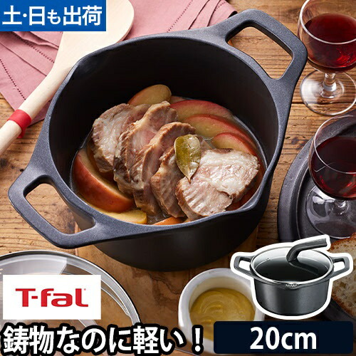 楽天市場】鍋 両手鍋 ティファール 20cm 鋳物 深型 軽い ih対応 ガス火
